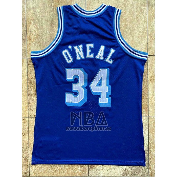 Camiseta Los Angeles Lakers Shaquille O'Neal NO 34 Retro 1996-97 Azul